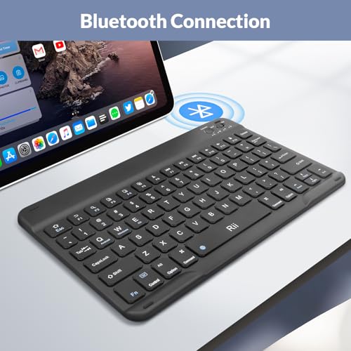 Rii RK302 Bluetooth Keyboard, 78-Key Wireless Slim Design for iPad, Android, Samsung, Windows, Mac, Linux, Tablets & Laptops