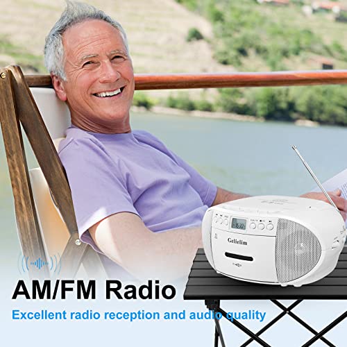 Gelielim Portable CD/Cassette Player BT-9224MU 3W Dual Speaker