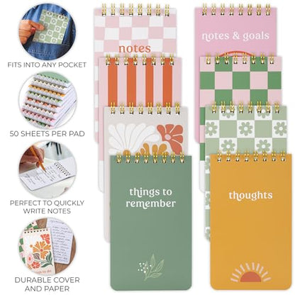 ZICOTO 3x5 Pocket Notebooks Set of 8 - Colorful Lined Mini Notepads