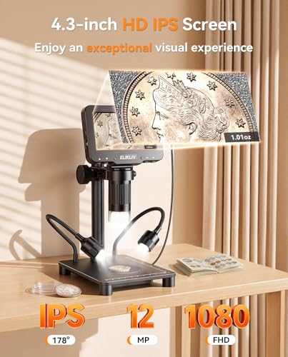 Elikliv 4.3" EDM4 Weighing 12MP 1080P Digital Microscope