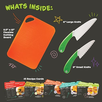 MasterChef Junior Kids Knife & Cutting Board Set 57201  Child-Safe Size Plastic Kitchen Tools