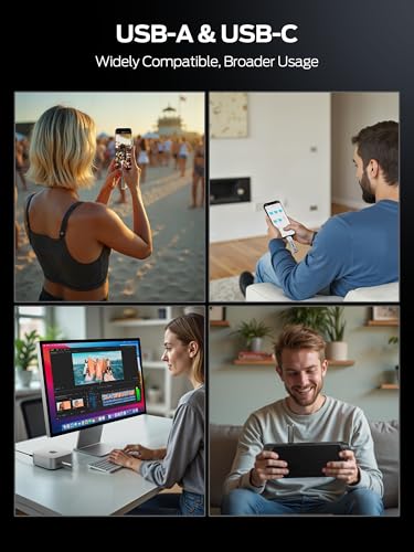 MOVE SPEED 2TB External Solid State Drive USB 3.0 Portable Shock Resistant 2100MB/s USB-C Connectivity