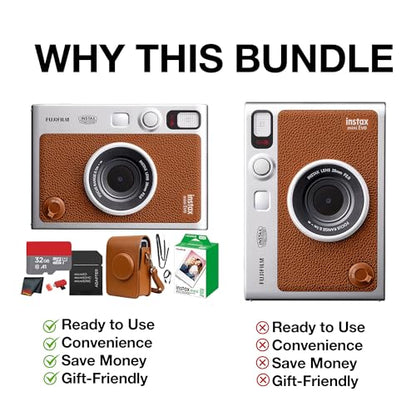 Fujifilm Instax Mini EVO 600 DPI Hybrid Instant Camera Brown