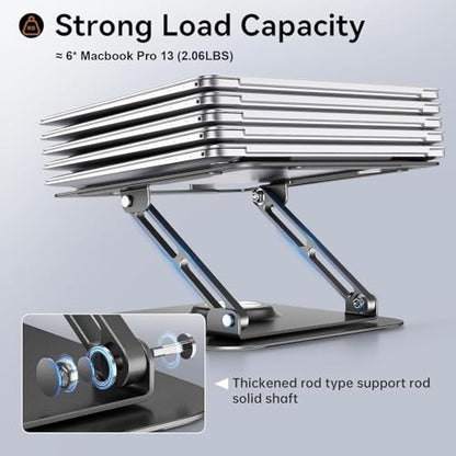 JOYEKY Tower Laptop Stand 768492457312 Tabletop Aluminum Foldable Portable Grey