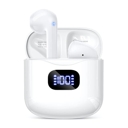 KTGEE T08 Wireless Earbuds Bluetooth 5.3 IPX7 Waterproof - 40Hrs Playback - LED Display - Touch Control - Compact Design