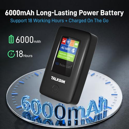 TALKSIM 10GB Data Model MF67 Cellular 4G LTE Portable Wi-Fi Hotspot