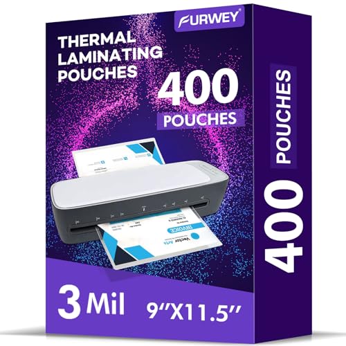 FURWEY 400PACK 3Mil Laminating Sheets 9 x 11.5 Inches Office Supplies