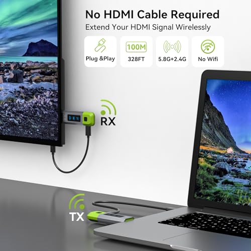 TJCXELE Wireless HDMI Transmitter and Receiver TJUS-EX754 4K 60Hz HDMI Extender