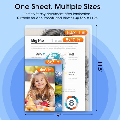 KTRIO 30 Count Laminating Sheets 9 x 11.5 Inches 3 Mil Clear Lamination Supplies