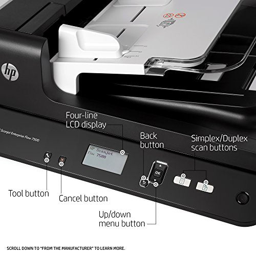 HP 600dpi ScanJet Pro 3000 s4 Document Scanner, USB Connection, 100 Page Capacity, 50 Watts