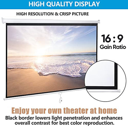 SUPER DEAL 100 inch SD0514 Manual Projection Screen 16:9 PVC Foldable