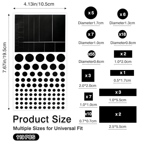 Brvlsoc Restickable Webcam Covers - Black, Multiple Sizes - Privacy Stickers for Laptops, Smartphones, Tablets, Smart TVs, Game Consoles