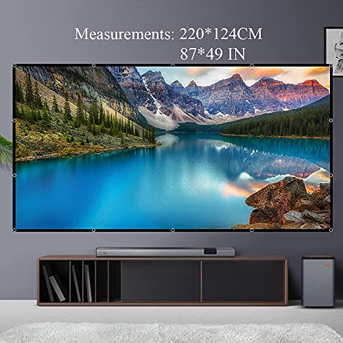 lejiada 100-inch PH-3M3U-C4ZJ Manual Projector Screen 160 Viewing Angle Glossy Polyester Wall Mount