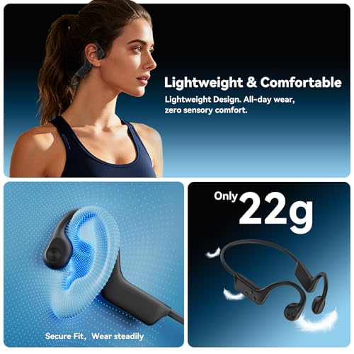Fanisic X8 Open Ear Bluetooth Headphones Wireless 10hrs Playback IPX5 Sweatproof Design