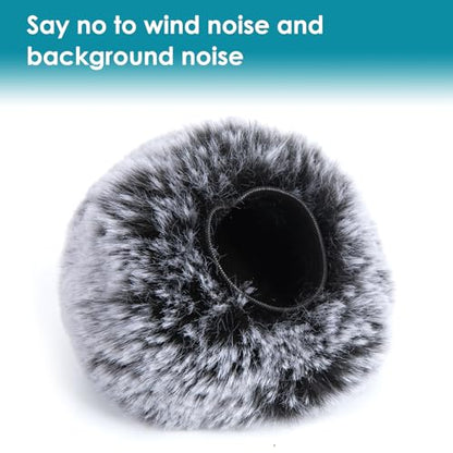 YOUSHARES 2PCS Blue Yeti Microphone Windscreen Set Model T28 Noise Reduction Foam and Furry Windscreen