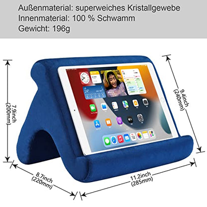 SAMHOUSING Pillow Tablet Holder 1 Count Suede Bed Mount Navy