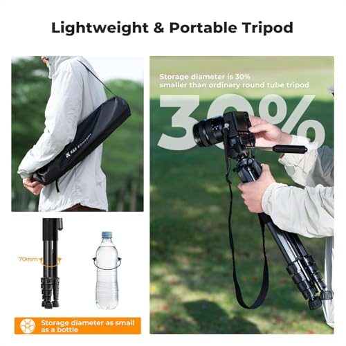 K&F CONCEPT 75 Inches KF09.126 Aluminum Tripod for Cameras and Smartphones