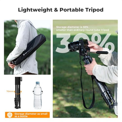 K&F CONCEPT 75 Inches KF09.126 Aluminum Tripod for Cameras and Smartphones