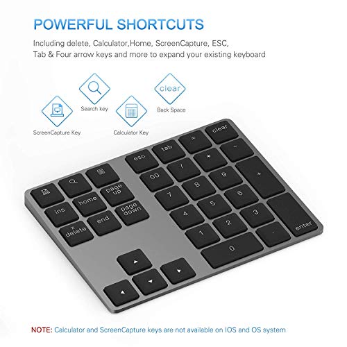 Lekvey 34 Keys Bluetooth Number Pad Model JP06B