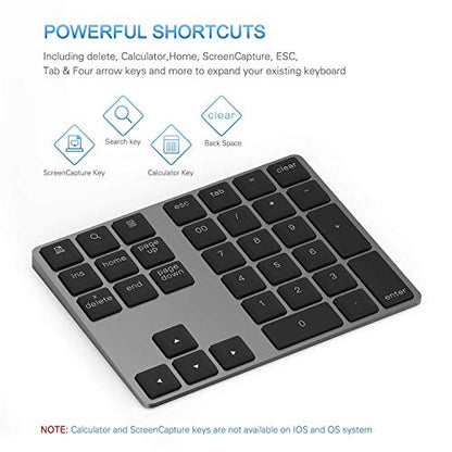 Lekvey 34 Keys Bluetooth Number Pad Model JP06B