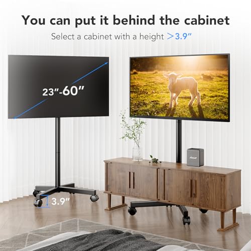 AX WABER 23-60 Inch AX1005TBM Black Floor Mount TV Stand