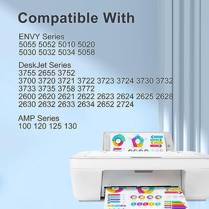 TEINO 65 XL Black Tri-Color Ink Cartridge Compatible for HP Envy DeskJet Printers