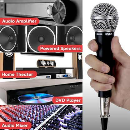 Pyle Handheld Microphone PDMIC58 Dynamic Moving Coil Cardioid Unidirectional, XLR Audio Cable Included