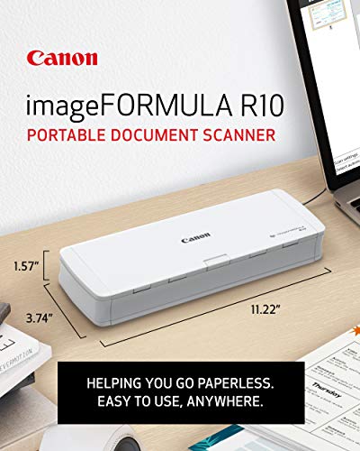 Canon Portable Document Scanner imageFORMULA R10 USB Powered 600dpi Document Scanner