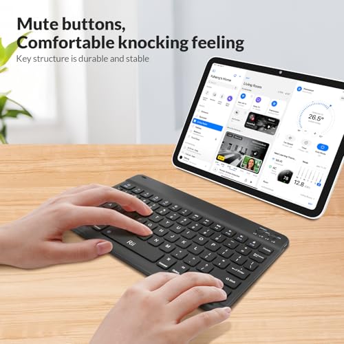 Rii RK302 Bluetooth Keyboard, 78-Key Wireless Slim Design for iPad, Android, Samsung, Windows, Mac, Linux, Tablets & Laptops