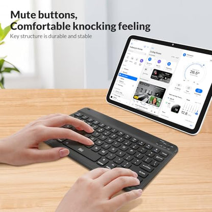 Rii RK302 Bluetooth Keyboard, 78-Key Wireless Slim Design for iPad, Android, Samsung, Windows, Mac, Linux, Tablets & Laptops