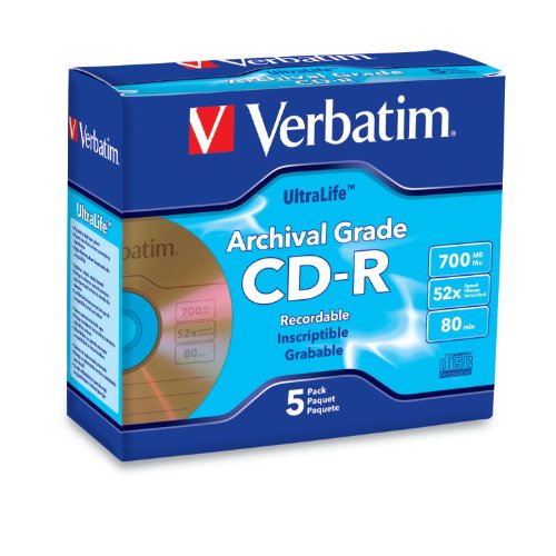 Verbatim 700MB 52x CD-R Disk 80 Minutes Recording Capacity 1 Count Branded