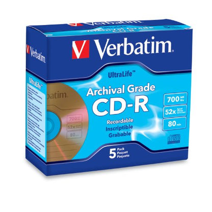 Verbatim 700MB 52x CD-R Disk 80 Minutes Recording Capacity 1 Count Branded
