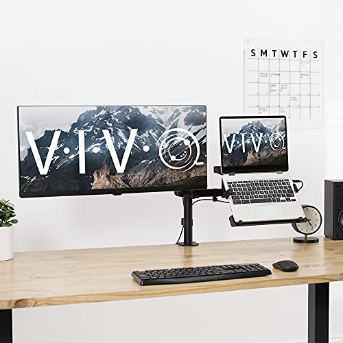 VIVO Steel Universal Full Motion Pole Mount Laptop Holder Arm, Adjustable for 10 to 15.6 inch Laptops, Black, MOUNT-PL1A-LAP3