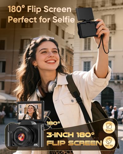 FACLAM 3 Inches DC103 64 MP Auto Focus 30 fps CMOS Compact Digital Camera