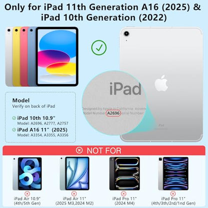 HOTLIFE 10.98x7.96x1.2 inch A3354/A3355/A3356 Touch Keyboard Case for iPad 11th/10th Generation