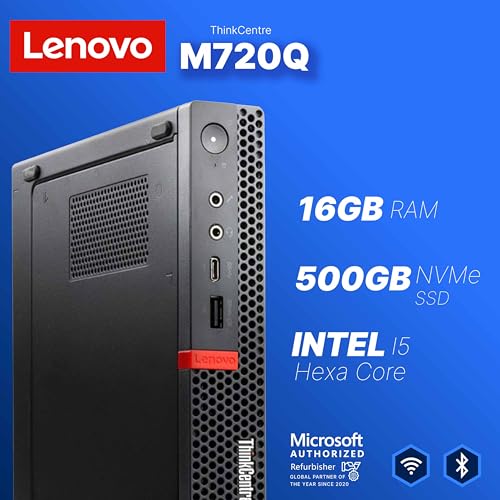 Lenovo ThinkCentre M720Q Mini PC | Windows 11 Pro | Intel Core i5-8400T | 16GB RAM + 500GB SSD | 1920x1080 | Micro Desktop Computer