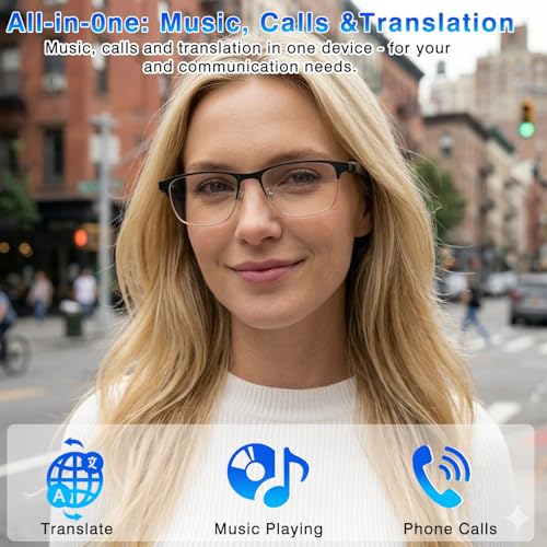 OICIIDO Bluetooth Smart Glasses C1FF32596FBB 164 Languages AI Translation Waterproof IP67 Touch Control Unisex