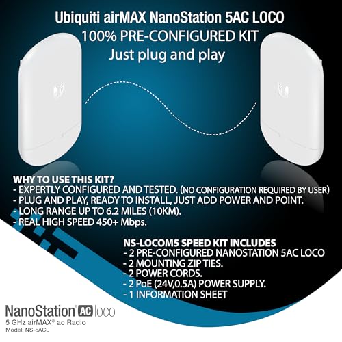 GOOD STORY 5GHz Ubiquiti Nanostation LOCO 5AC P2P-WIRELESS-Configuration Point-to-Point Wireless Bridge