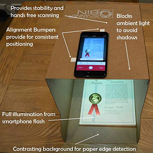 Scanner Bin 9" x 13" x 12" Easy Setup Scanner 12800 dpi Wireless Document Scanner