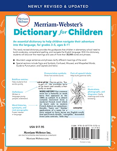 Merriam-Webster 688 Pages Children's Dictionary New Edition English 2021 7-9 Reading Age