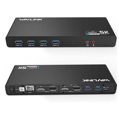 WAVLINK 8.9" x 3.34" x 1.1" USB 3.0 & USB C Docking Station WLAMJP2C-UG69DK1-A