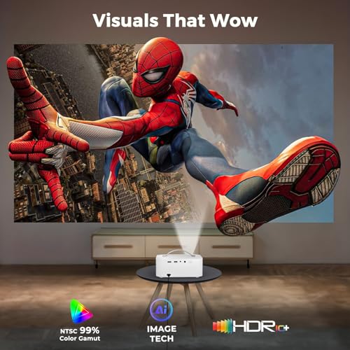 Lisowod 8" x 5" x 9" L61Pro Native 1080P Projector 4K Support LCD