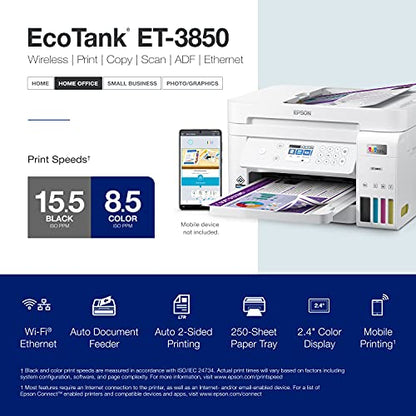 Epson EcoTank ET-3850 4800 x 1200 Inkjet Ink Tank Printer