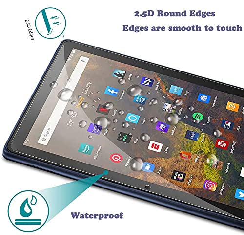 TiKeDa 10.1 Inches Tempered Glass Screen Protector for Fire HD 10 2021/2023 Model 9H