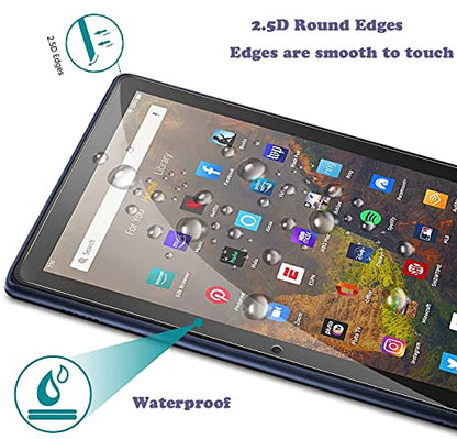 TiKeDa 10.1 Inches Tempered Glass Screen Protector for Fire HD 10 2021/2023 Model 9H