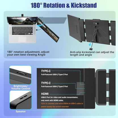 KEFEYA 14" S1 FHD 1080p 60Hz IPS LCD Monitor Extender