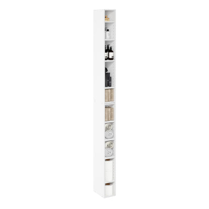 Furinno FULDA 10-Tier Shelf Bookcase 24384WH 5.91" Width 9.25" Depth 78.74" Height Rectangular