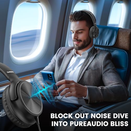 Cowyawn USB C Headphones Wired 40mm Dynamic Driver Over Ear Noise Isolation Stereo Adjustable Headband