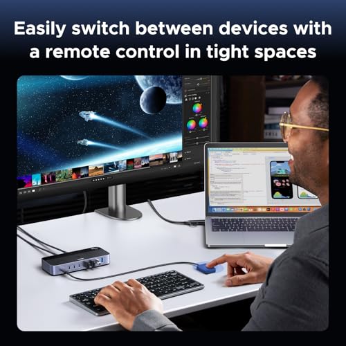 UGREEN 2-Port 7-Output USB 3.2 Switch 10 Gbps for Data Sharing - Model 75087 - Black - Plastic