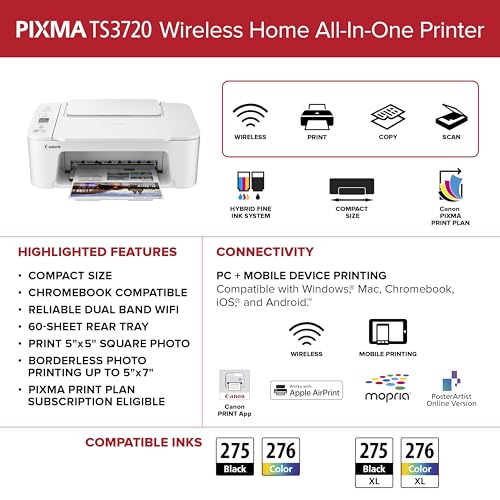 Canon 8.7 lb TS3720 Inkjet Printer 4800 x 1200 dpi Color 1-Count